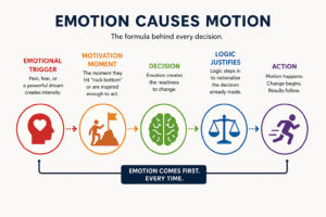 This chart explains the process of emotion causing motion